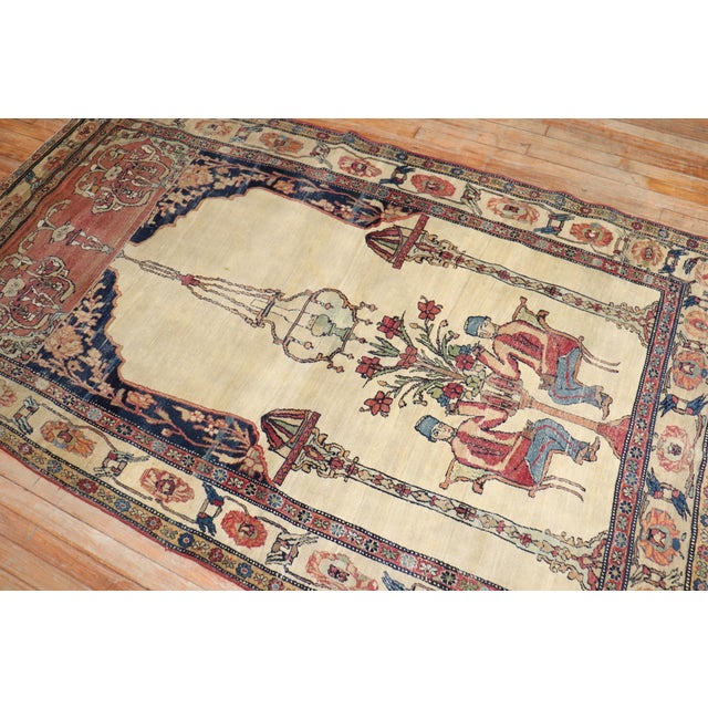 Late 19th Century 19th Century Kerman Pictorial Rug - 4'7" x 8' For Sale - Image 5 of 18
