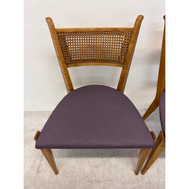 Edmund J Spence Cane Back Leather Dining or Side Chairs For Sale - Image 10 of 13