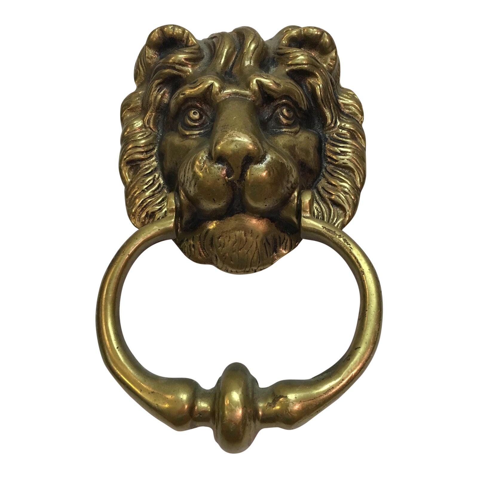 Vintage Brass Lion Head Door Knocker Chairish