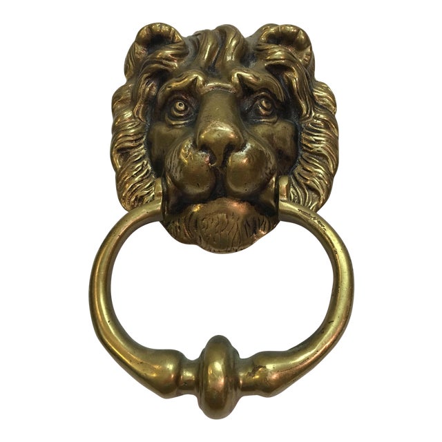 Vintage Brass Lion Head Door Knocker Chairish