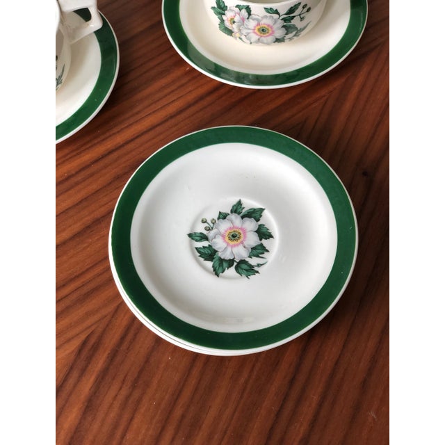 1940s Vintage Art Deco Primrose Demitasse Cups & Saucers -12 Piece Set For Sale In Houston - Image 6 of 11
