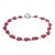 Leaf Shape Ruby and Diamond Link Chain Bracelet in 18k White Gold For Sale