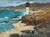 Oil Painting Lighthouse by the Sea on the Beach Yuriy Suprunchuk For Sale