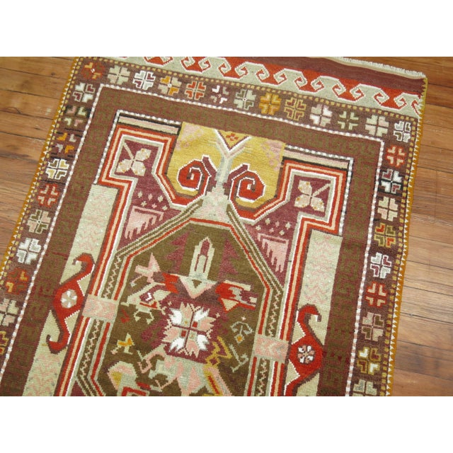 Antique Zabihi Collection Turkish Ghiordes Scatter Rug - 2'10" x 4'5" For Sale In New York - Image 6 of 8