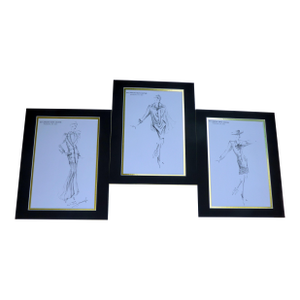 Set of 3 Vintage 1989 Guy Laroche Haute Paris Couture Fashion Stats