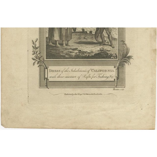 California Indigenous Dress and Fishing Rafts, 1754, Paper For Sale - Image 5 of 9