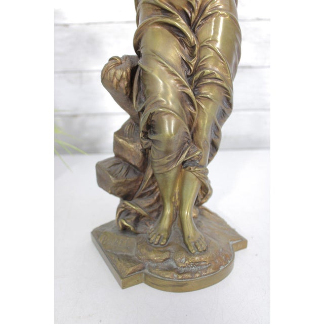 Antique 19th Century French Gilt Bronze Sculpture - Au Clair De La Lune by Eutrope Bouret - Signed 17-Inch Belle Epoque Figurine For Sale - Image 13 of 14