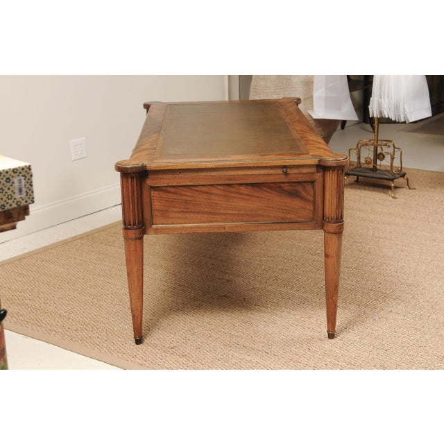 Antique Louis XVI Style French Desk With Brown Leather Top For Sale - Image 4 of 14