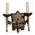 Vintage Gothic Iron Two Armed Wall Sconce For Sale