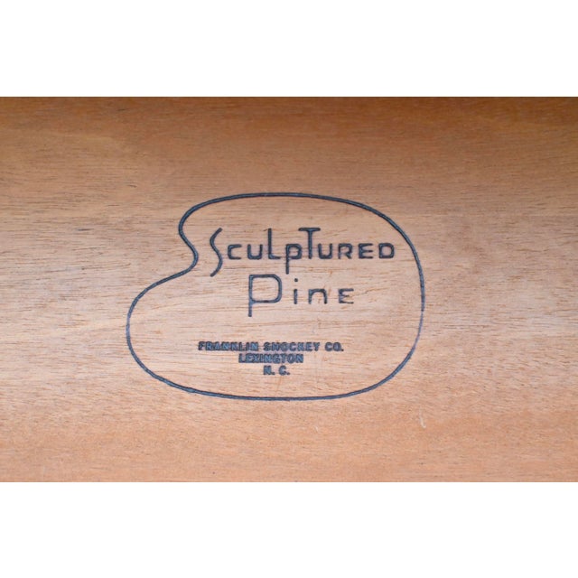 Franklin Shockey Mid Century Modern Sculpted Pine Highboy Dresser For Sale - Image 11 of 12