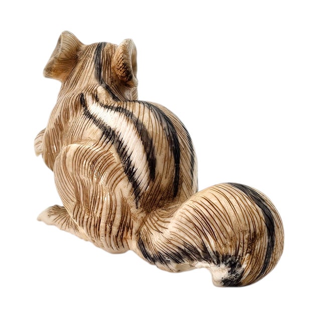 Mid 20th Century Hand Carved Tagua Nut Squirrel Miniature Animal Figurine, 2.25" For Sale - Image 5 of 12