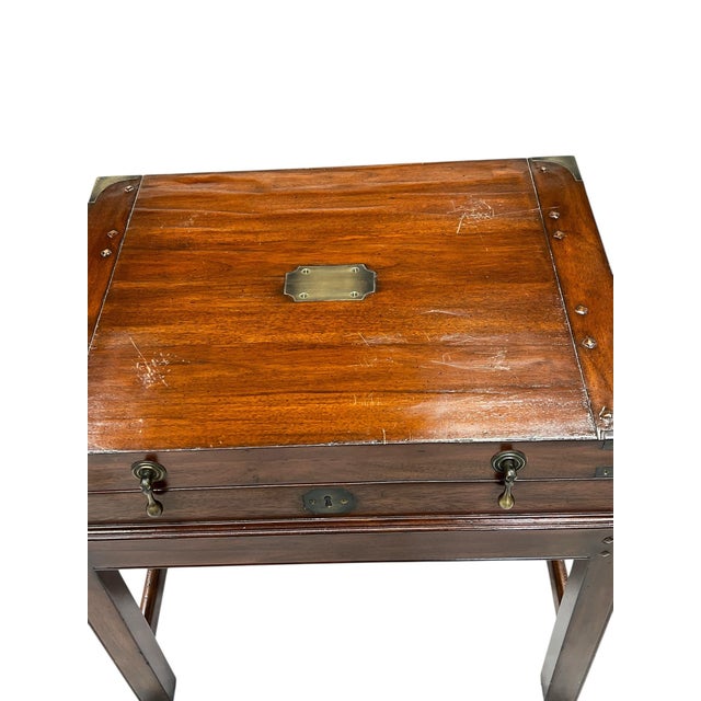Late 20th Century Campaign Style Chesapeake Hinged Lid End Table by Somerset Bay For Sale - Image 5 of 12