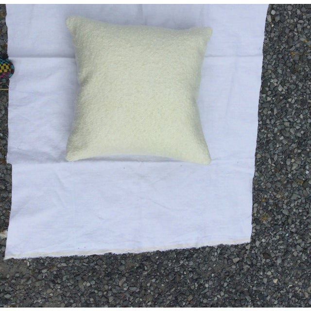 Off White European Boucle Pillow For Sale - Image 4 of 5