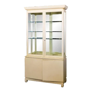 Sally Sirkin Lewis for J. Robert Scott Modern Lacquer Pagoda Display Showcase Cabinet