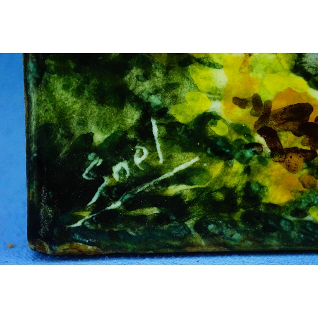 Green Roman Ceramic Tiles with Painted Landscape, Monterotondo, 1940s, Set of 3 For Sale - Image 8 of 18