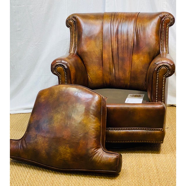 Hancock & Moore Swivel Club Chair Chairish
