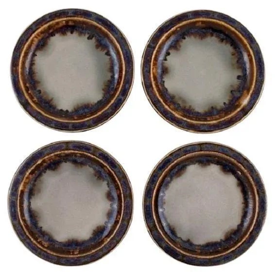 1970s Glazed Stoneware Butter Pads Mexico by Bing & Grøndahl, Set of 4 For Sale - Image 5 of 5