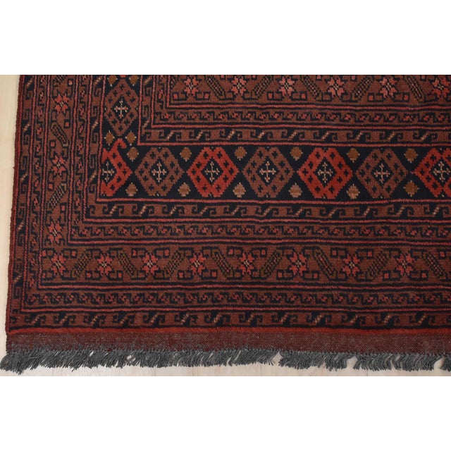 Turkmen Rug 9’11” X 12’11” Red Wool Tribal Hand-Knotted Oriental Carpet For Sale - Image 11 of 14