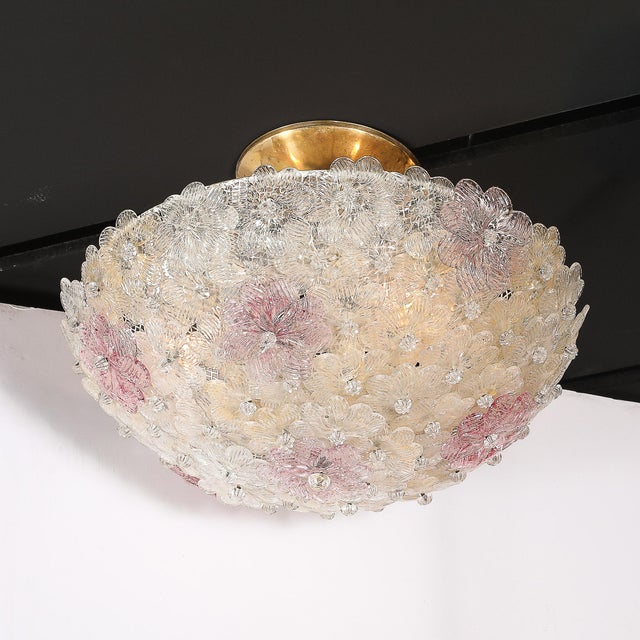 Ethereal and enchanting, this mid-century Murano glass chandelier by the legendary Italian workshop Barovier & Toso...