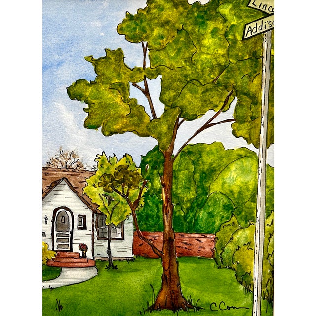 2020s Original Watercolor Painting “Lincoln and Addison” Ink and Wash For Sale - Image 5 of 6