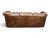 Wood Vintage Chesterfield-Style Cognac Brown Leather Sofa With Button Tufting and Rolled Arms For Sale - Image 7 of 14