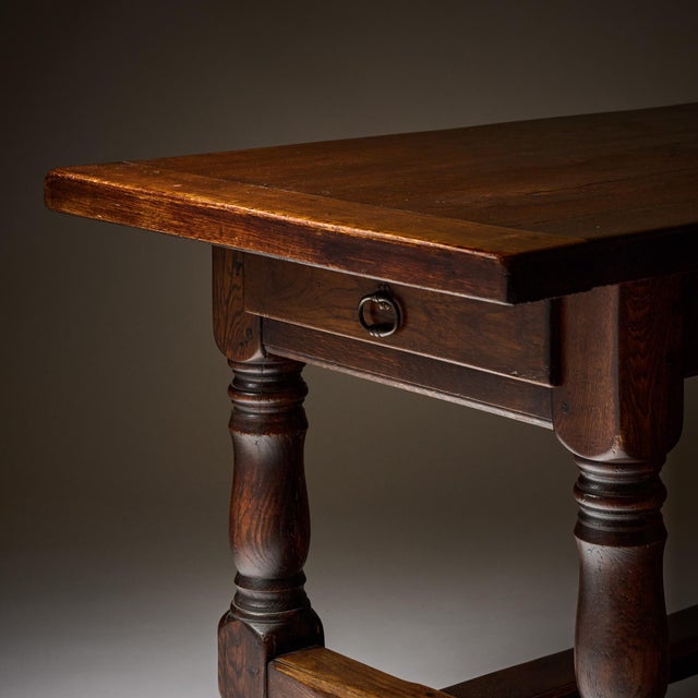 1900 - 1909 Antique French Farm Table, Solid Wood For Sale - Image 5 of 9