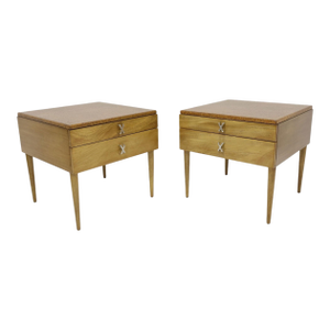 Mid 20th Century Paul Frankl Cork Nightstands for Johnson Furniture