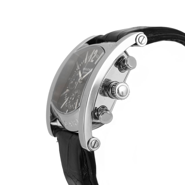 Bvlgari Bulgari Assioma 38mm Aa48sch Chrono Blue Black Steel Automatic Watch For Sale - Image 4 of 8