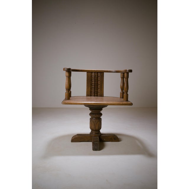 Oak Swivel Armchair, 1910s For Sale - Image 15 of 15