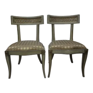 Pair of Italian Hollywood Regency Klismos Chairs