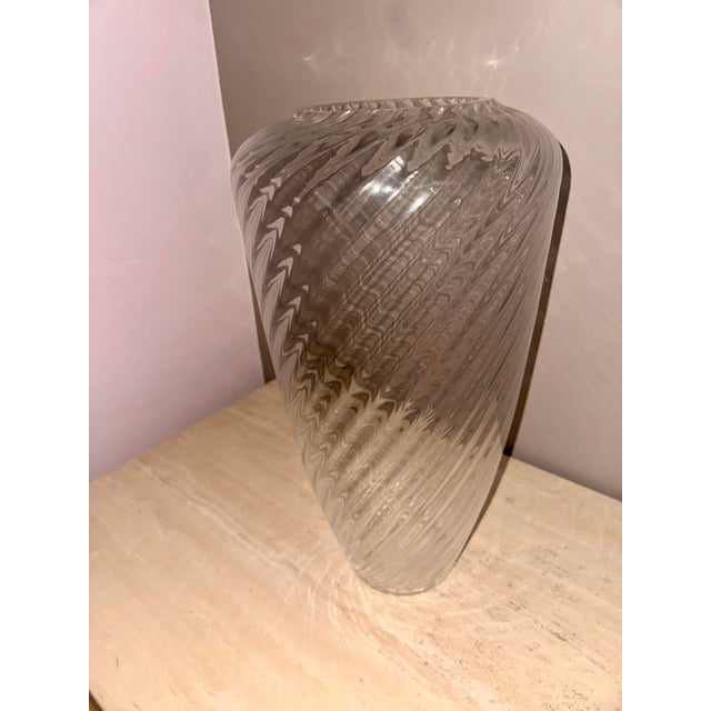 Mid 20th Century Signed Cenedese Murano Monumental Swirl Glass Vase, 22” Tall For Sale - Image 5 of 8