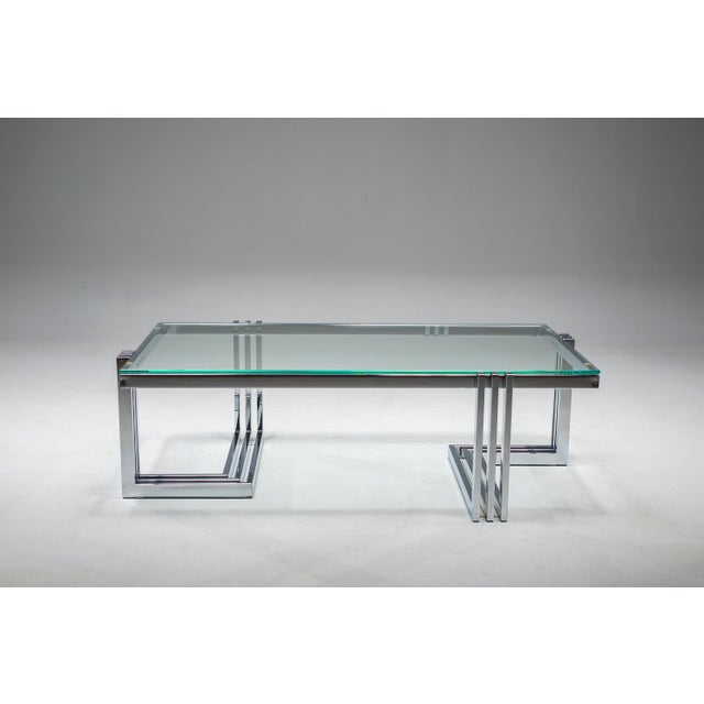 Vintage Coffee Table in Chrome and Glass, 1960s For Sale - Image 10 of 16