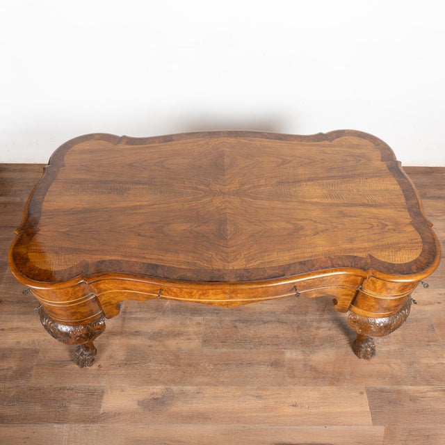 19th Century Rococo Walnut Six Drawer Desk From Denmark For Sale - Image 4 of 17