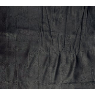 Vintage Sable Black Chevron Tile Faux Leather- 5.5 Yards For Sale
