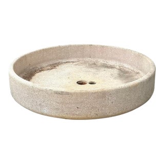 Vintage Monumental Stone Disc Garden Planter For Sale
