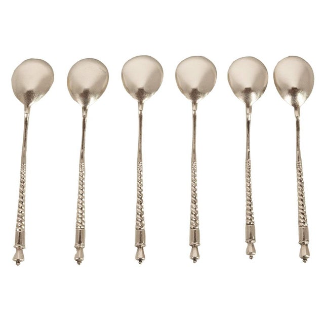 Antique Russian Imperial Silver Spoons by Fedor Rückert Faberge Moscow 1889 - Set of 6 For Sale In Portland, OR - Image 6 of 15