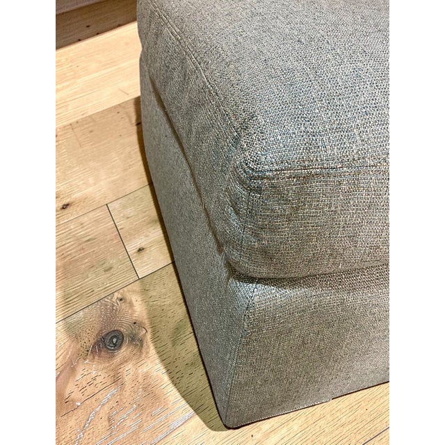 C. R. Laine Studio Ottoman 1444-17 in Thibaut Everly Spa Blue Fabric For Sale - Image 12 of 13