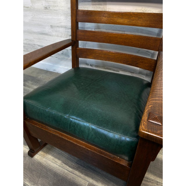 Limbert Antique Mission Oak Rocker Rocking Chair For Sale In Portland, OR - Image 6 of 7
