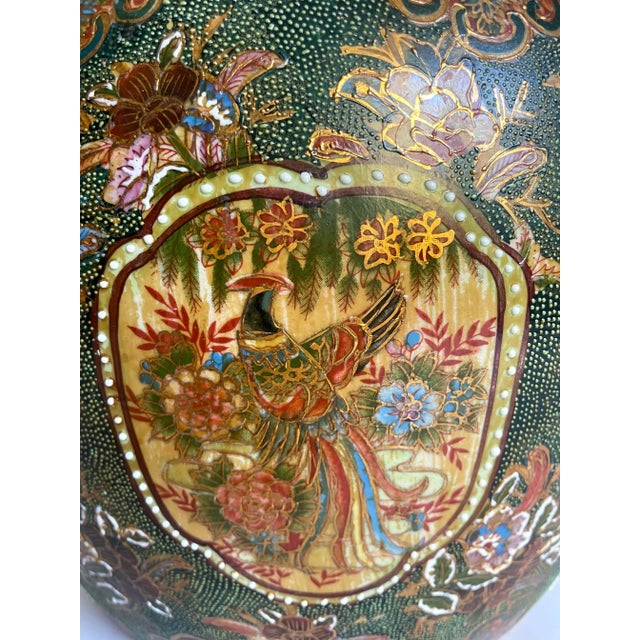 Vintage Japanese Asian Satsuma Fishbowl Vase Pot For Sale In Los Angeles - Image 6 of 13