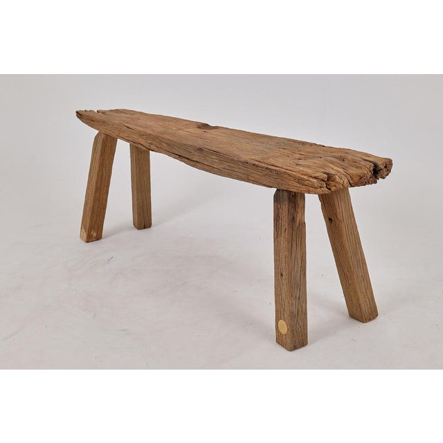 Reclaimed Oak Wood Bench by Logniture For Sale - Image 6 of 18