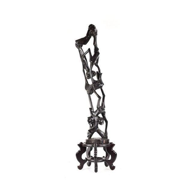 Early 20th Century Makonde Shetani Wood Carving on Custom Base Tanzania For Sale In Denver - Image 6 of 6