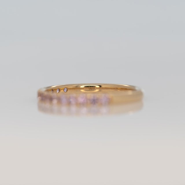 Purple Sapphire Band in Solid 14k Gold - Minimalist Stackable Ring Fine Jewelry, Size 6.75 For Sale - Image 9 of 9