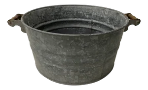 Vintage Galvanized Metal Garden Wash Tub Farm Bucket C.1930s