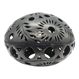Vintage Mexican Black Clay "Farol" Luminary For Sale