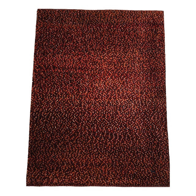 Art Deco Style Rug in Handwoven Wool, 1950s For Sale