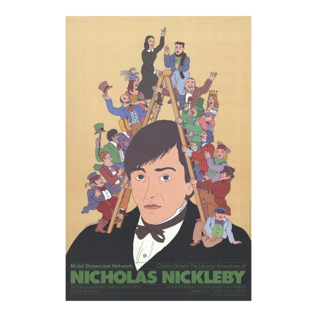 1982 Seymour Chwast 'Nicholas Nickleby' Offset Lithograph For Sale