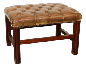 Mid 20th Century Tufted Leather Foot Stool/Bench
