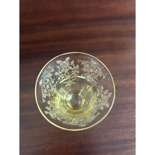 1930s Cambridge Glass Yellow Miniture Footed Tumblers - Set of 6 For Sale In Greensboro - Image 6 of 6