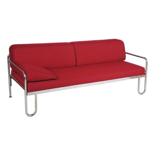 Czech Bauhaus Sofa in Chrome-Plated Steel attributed to Robert Slezák, 1930s For Sale