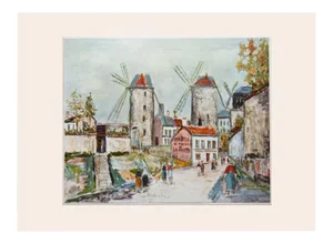 1950s Maurice Utrillo, "Windmills of Montmartre" First Edition Period Lithograph